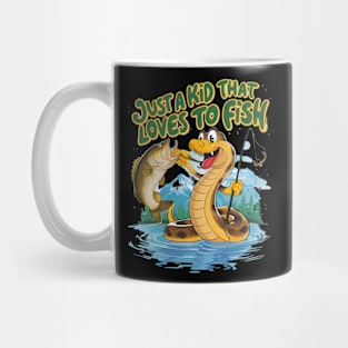 Whimsical Snake and Fish Mug